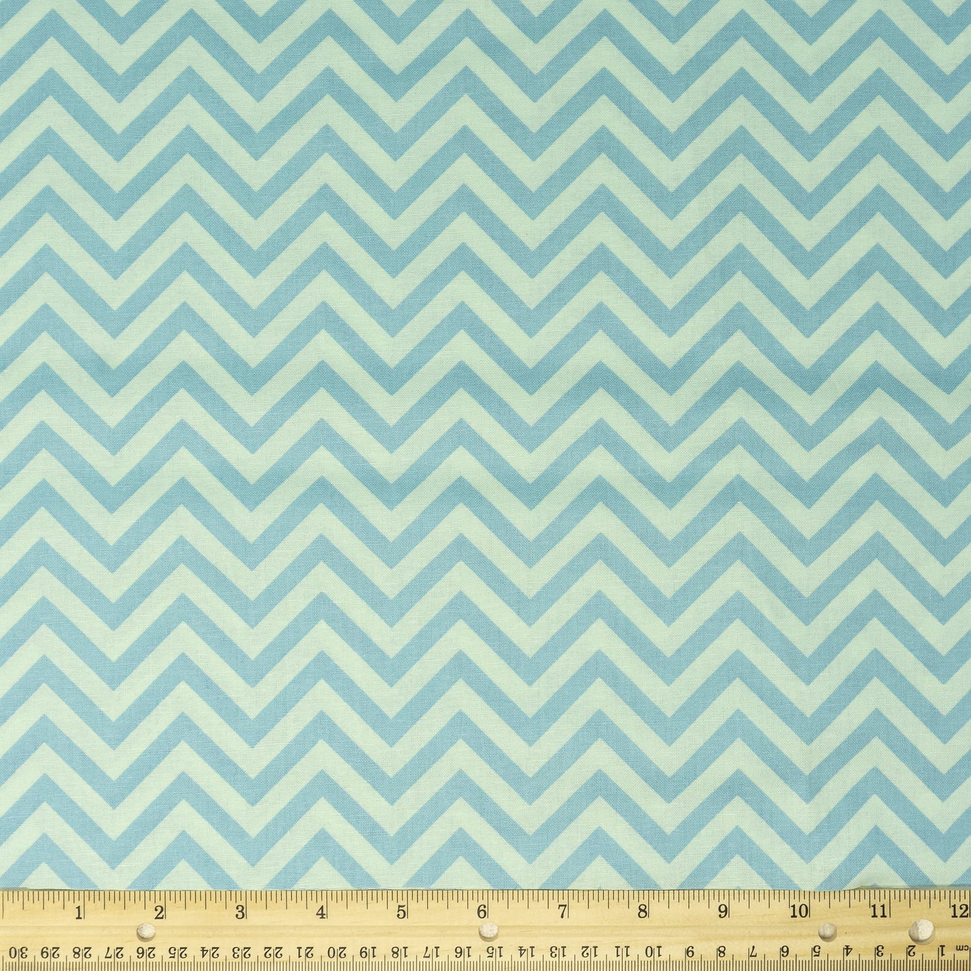 Waverly Inspiration Cotton Fabric, Zigzag Blue, 44 inches