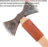 Vista 6 de Protector de cuello de hacha de cuero, cubiertas para mango de hacha para púas de jardinería o protector de hachas de campamento