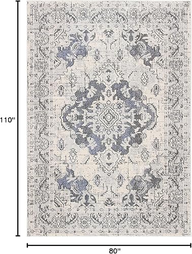 Miniatura 2 de Alfombra bohemia Safavieh estilo medallón antiguo, colección Monaco MNC243B, no suelta fibra, resistente a las manchas, ideal para sala de estar,