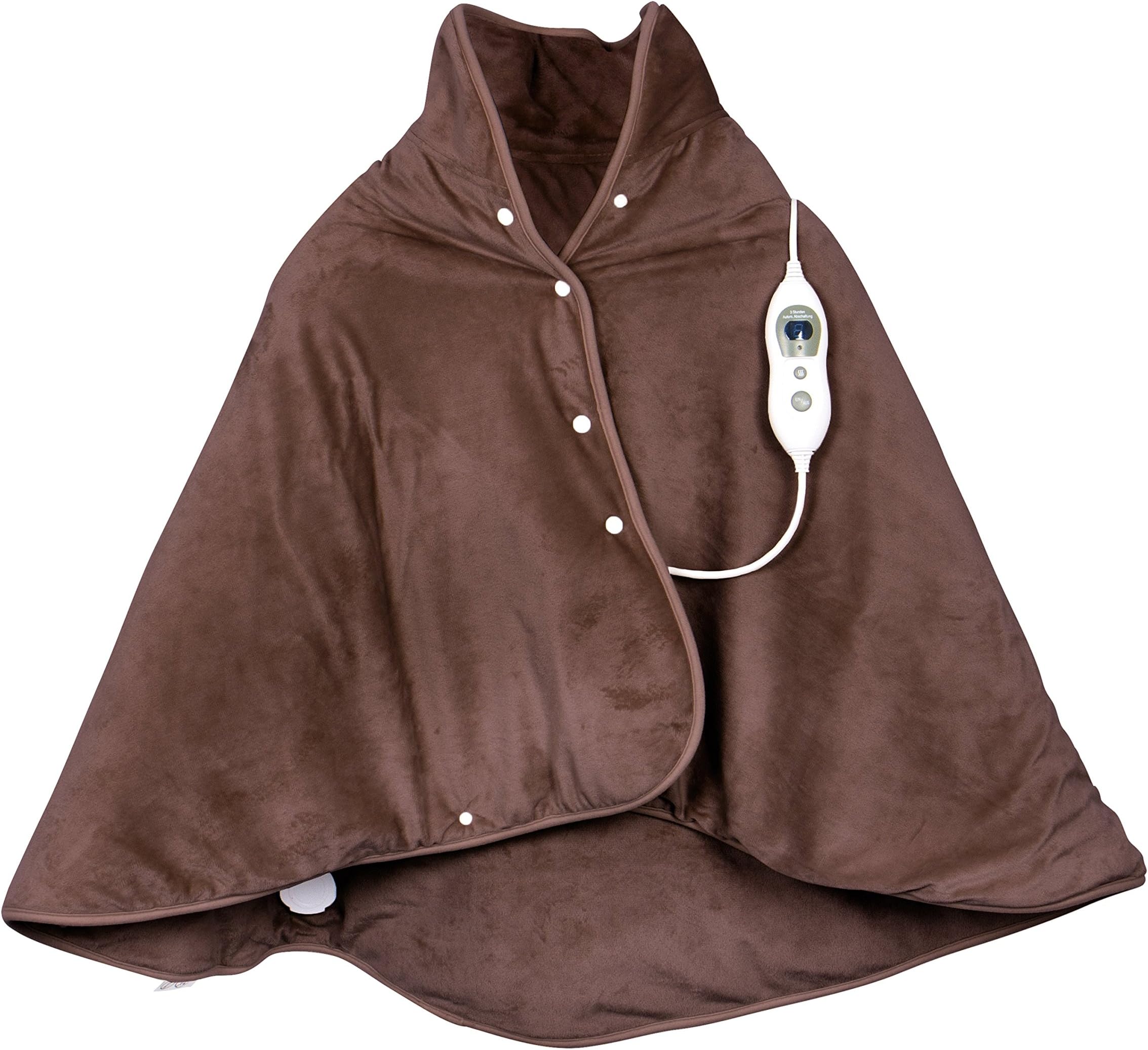 Vidabelle Heating Cape with Automatic Switch-off – Heated Blanket that Warms up Back, Neck and Shoulders – Machine Washable