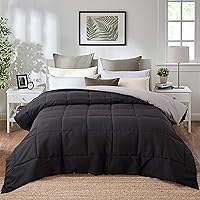 Vista 3 de EVOLIVE Edredón reversible alternativo de plumón de microfibra suave prelavada para todas las estaciones con costuras de caja