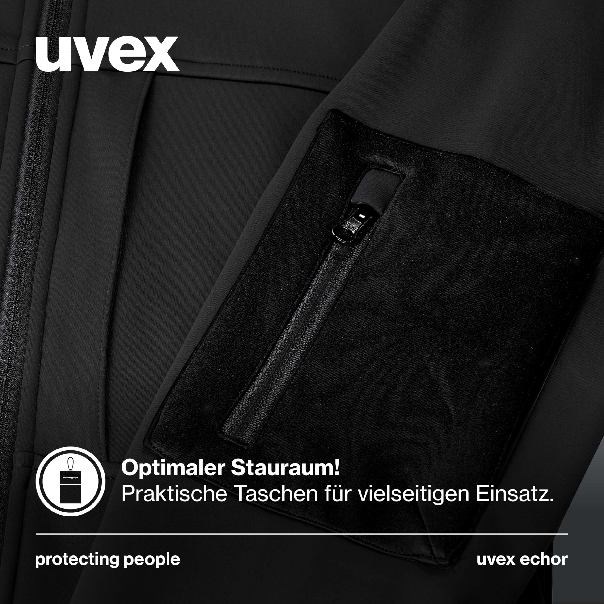 Uvex Echor kurtka robocza typu softshell dla mężczyzn – oddychająca i odporna na działanie wody