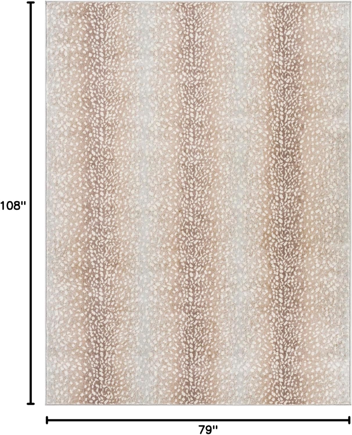 livabliss area rugs - 6x9 pablo modern antelope print tan gray rug for living room bedroom - animal theme non-shedding stain resistant carpet for kitchen, home office (6'7" x 9') camel/light gray 6'7" x 9' (rectangular)