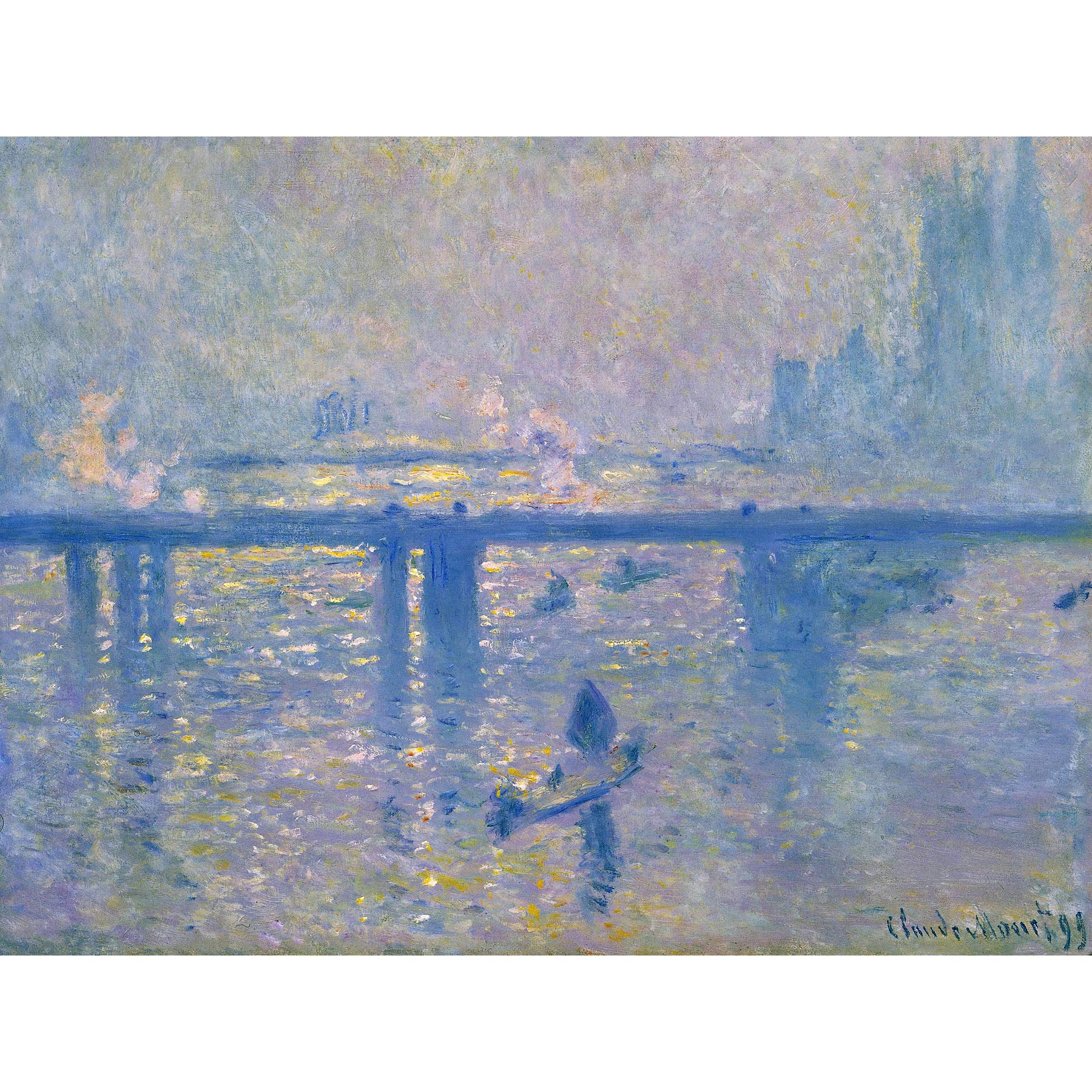 Claude Monet Charing Cross Bridge Large Wall Art Print Canvas Premium Poster Mural
