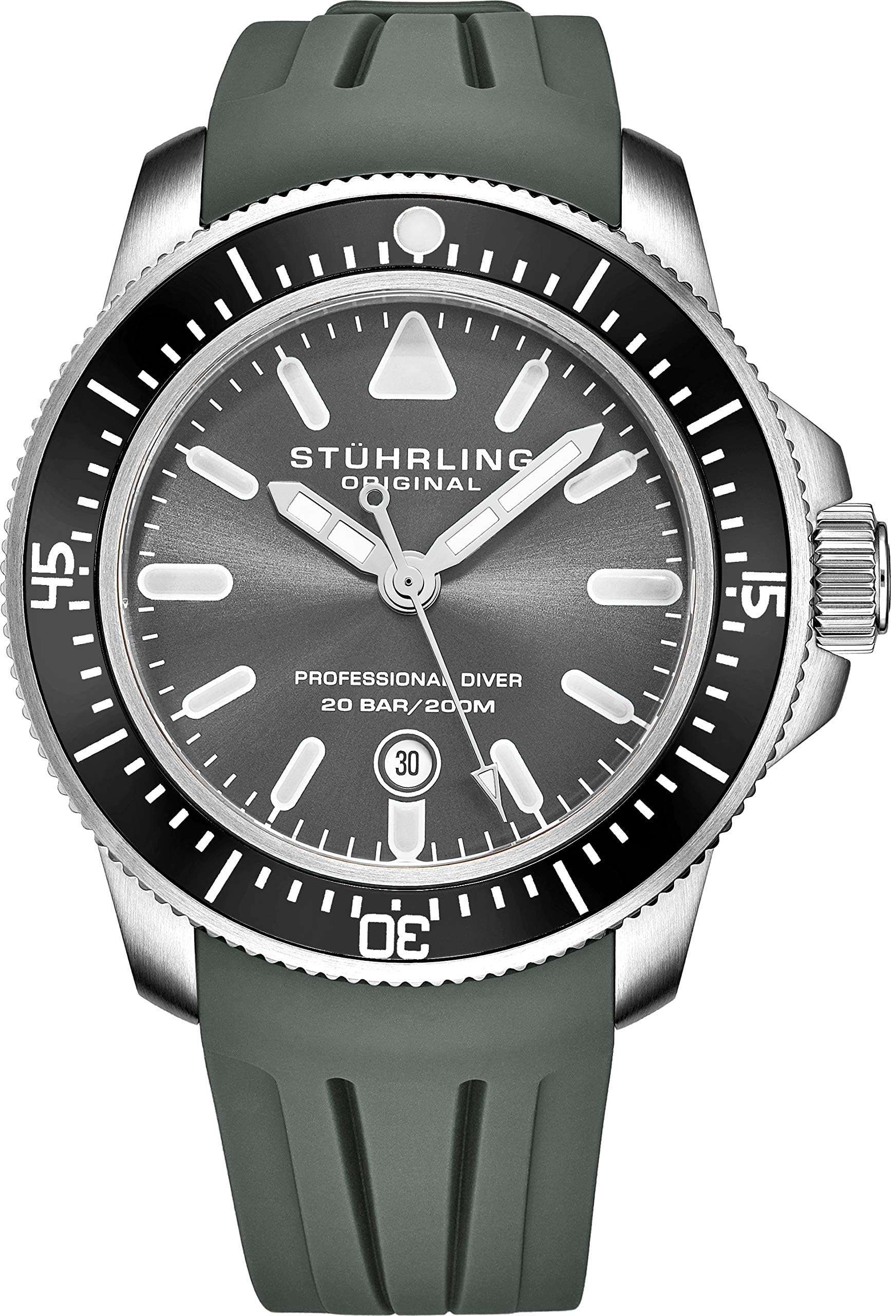 Stührling Original Orologio Subacquei Uomo Depthmaster Pro Sport - Quarz Miyota, Corona A Vite, 100m Water Resistant