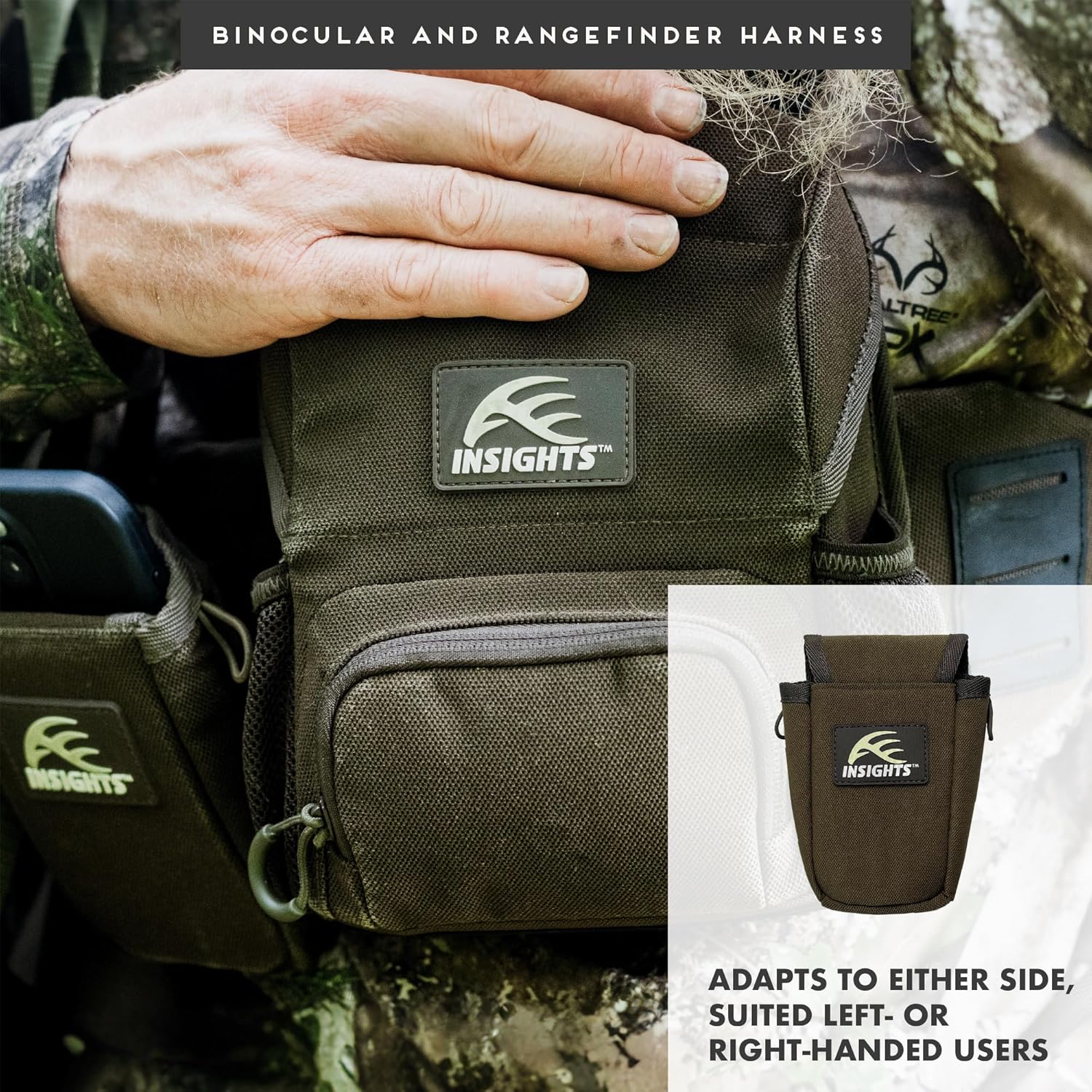 Insights Hunting by frogg toggs – Binocular and Range Finder Harness, Solid Elements Brown, One Size