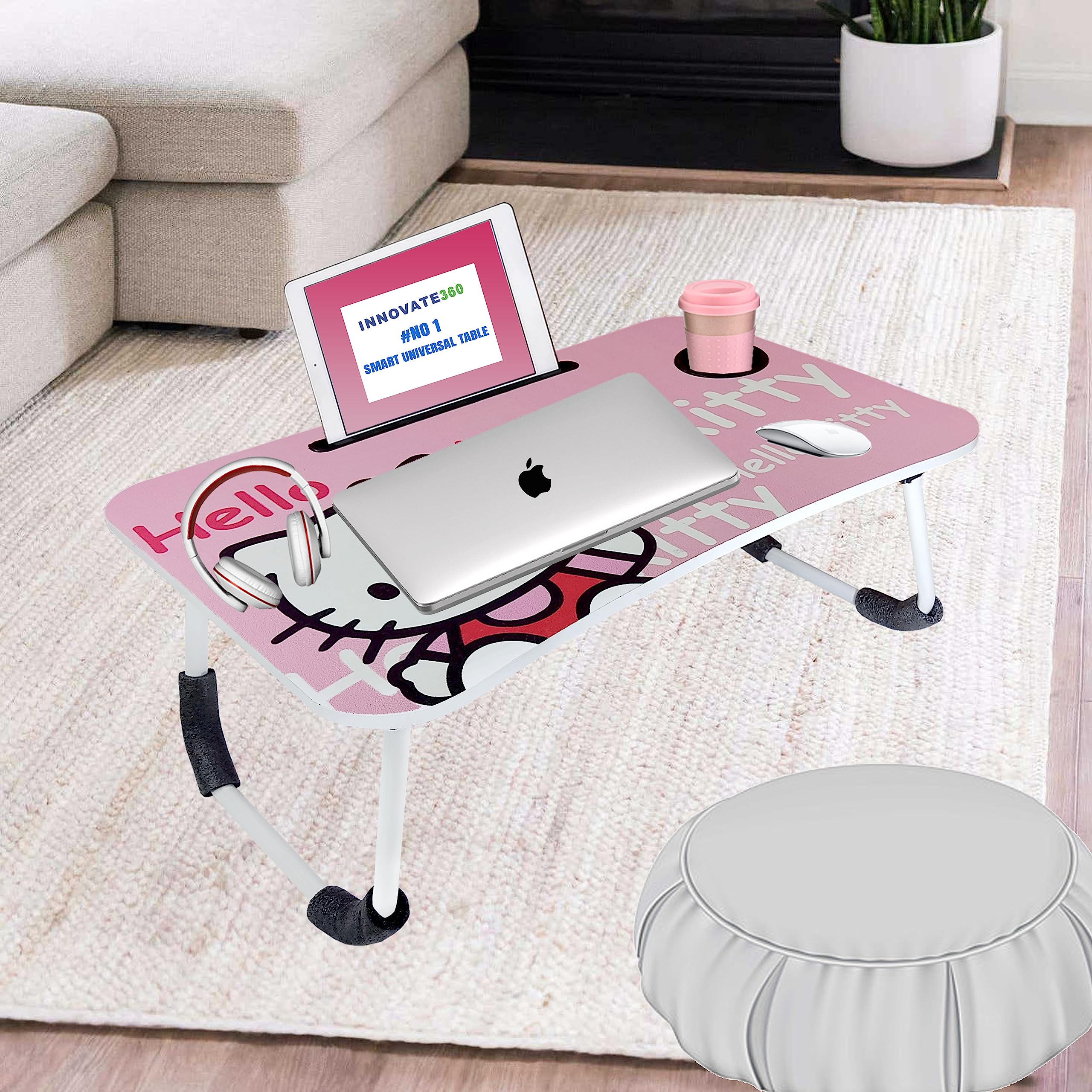INNOVATE360 Multi-Purpose Foldable Hello Kitty Printed Study Table