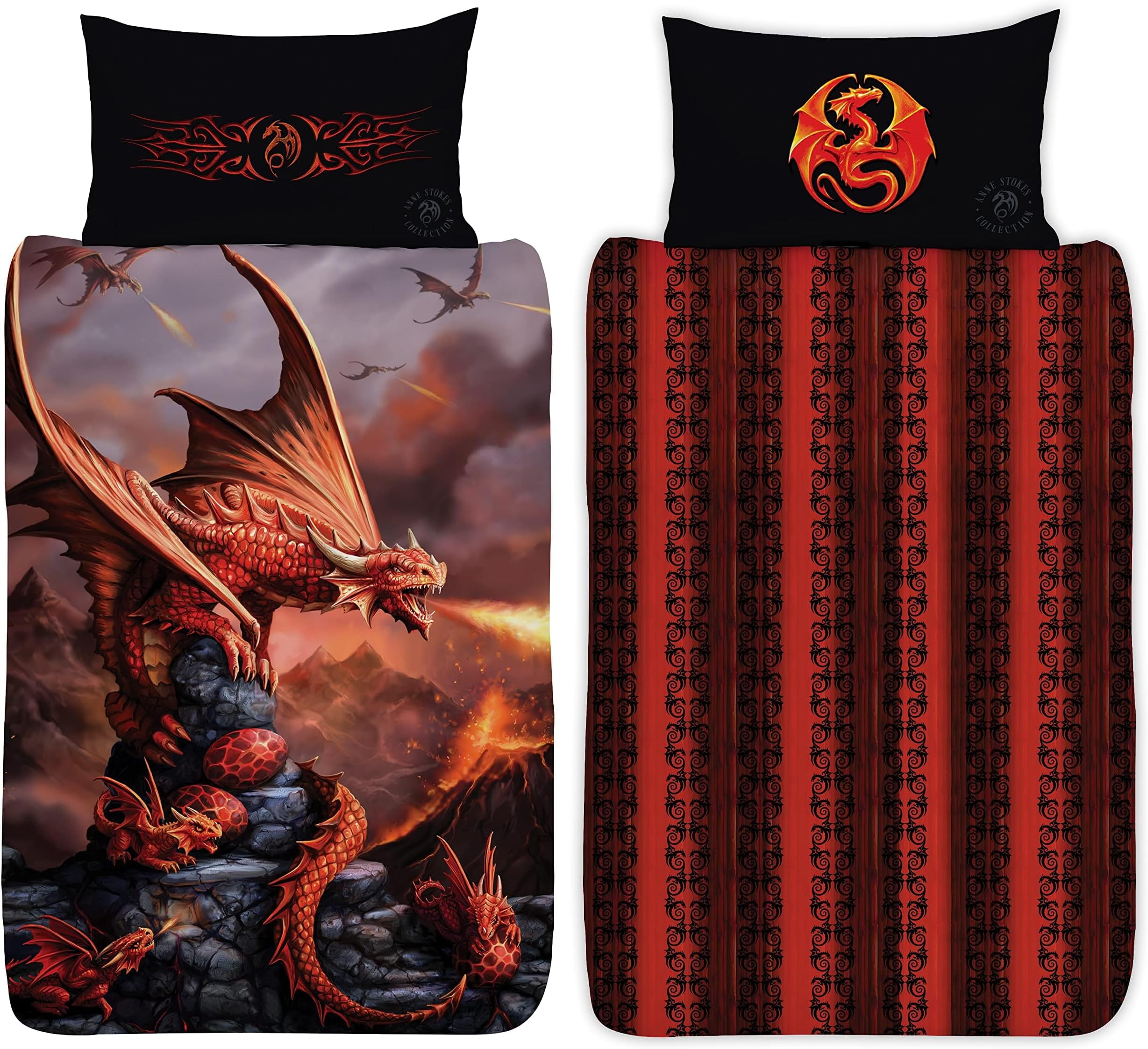 ANNE STOKES Duvet Set, POLYCOTTON, Multi, Single