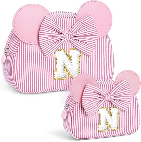 Vista 52 de Regalos de Navidad para niñas, bolsa de maquillaje con inicial, bolsas de cosméticos, bolsa de maquillaje de viaje, regalos de cumpleaños Azul