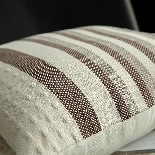 Miniatura 4 de Juego de 1 funda de almohada bohemia de 20 x 20 pulgadas, fundas de almohada neutras con borlas para sofá, sala de estar y sala de estar al aire