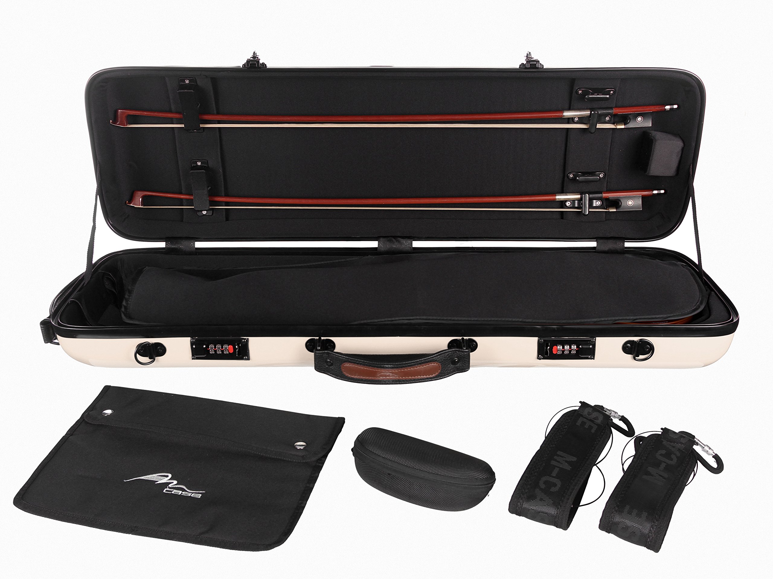 M-Case Custodia per Violino Fiberglass Safe Oblong 4/4 perla borsa musicale