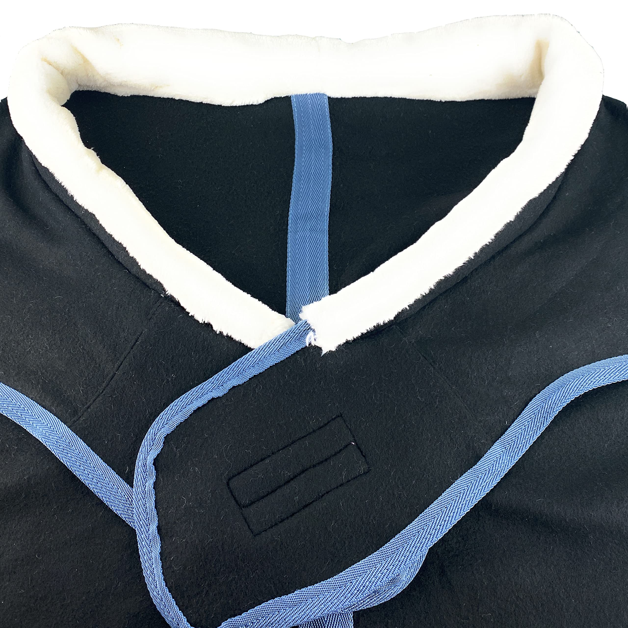 Horses, Pferdedecke Fleece Cosy Walk, Hervorragend Verarbeitete Decke, Nützlich zum Schutz des Pferdes vor Temperaturschwankungen, Regen und Insekten (Schwarz, 155 cm)