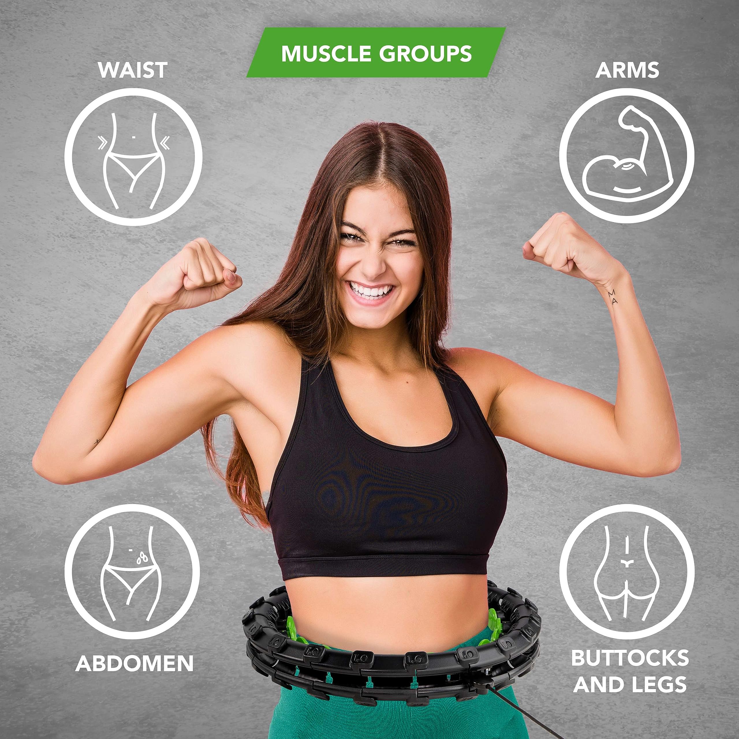 Tunturi Cerceau Hula Hoop de Fitness Réglable avec Poids Inclus