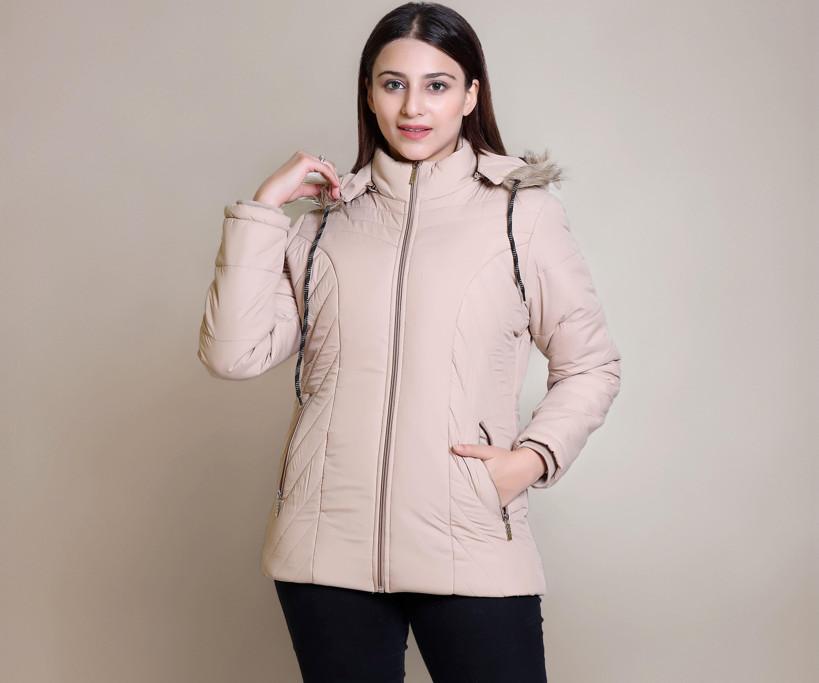 Stay stylish and cozy during winter Classy Solid Winter Wear Girls Jacket and Womenโs Jacket - Embrace warmth and fashion in this trendy outerwear essential.