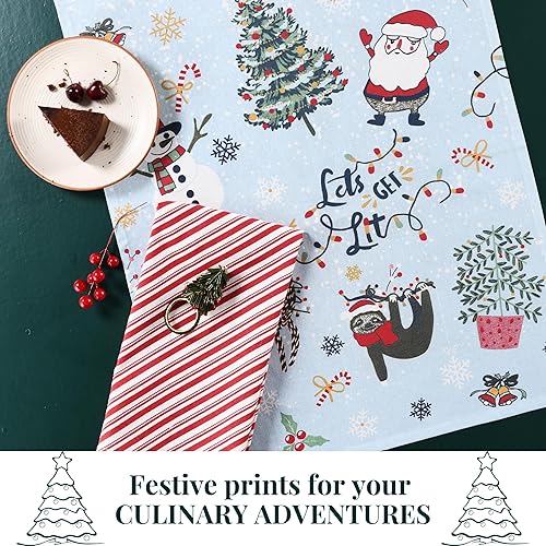 Miniatura 4 de Folkulture Juego de 3 toallas de cocina de Navidad para decoración navideña, 26 x 20 pulgadas, paños de cocina o paños de cocina bohemios, toalla de