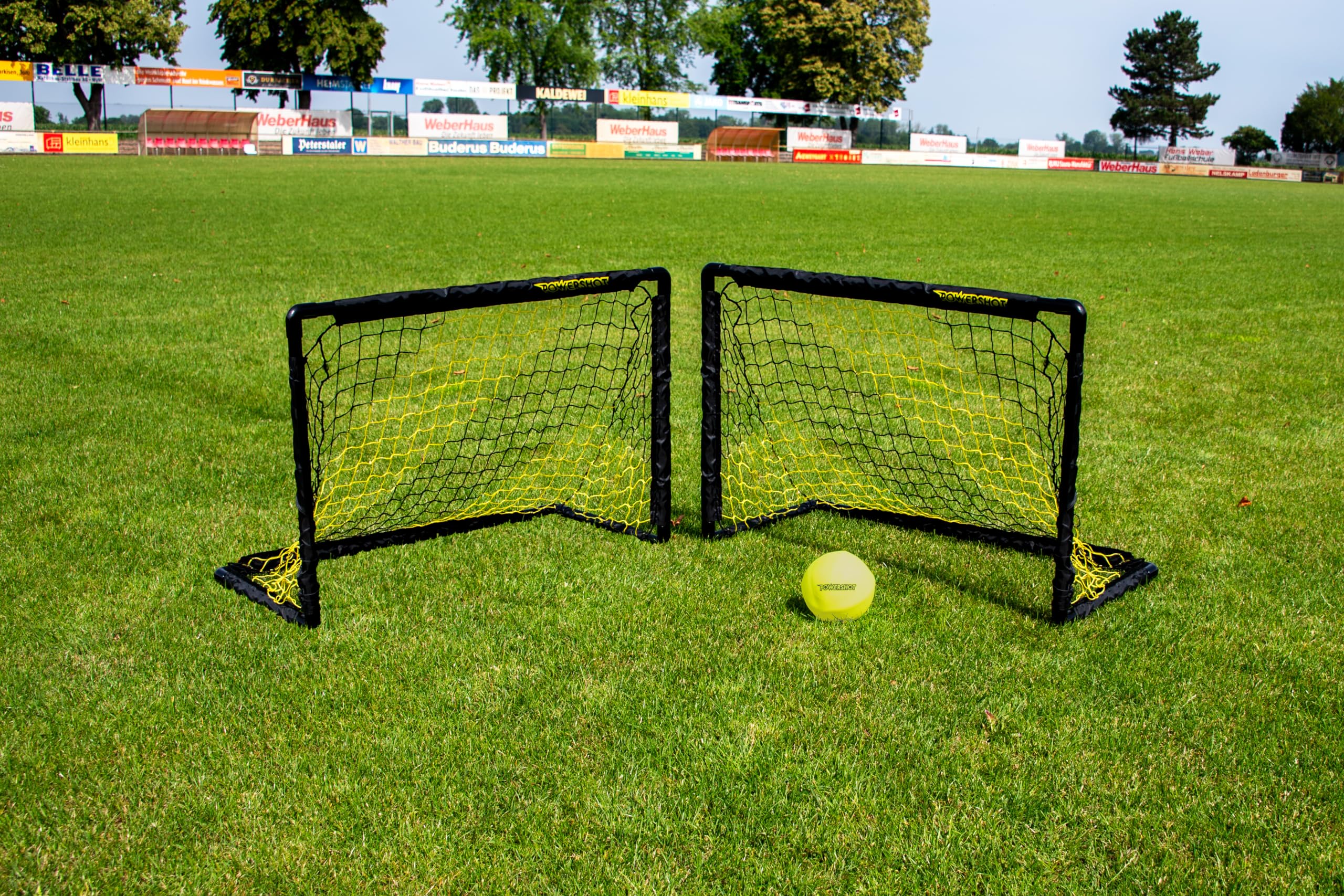 Fußballtor Garten 90 x 60 cm - 2er Set - inkl. Netz, Stecksystem und Bodenanker - Fussballtor MINI