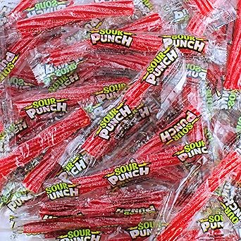 Red Berry Sour Straws Bulk Bites - Mini Sour Power Straws Candy - Concession Stand Ready Candy, by Queen City Candy Cave 1 Pound