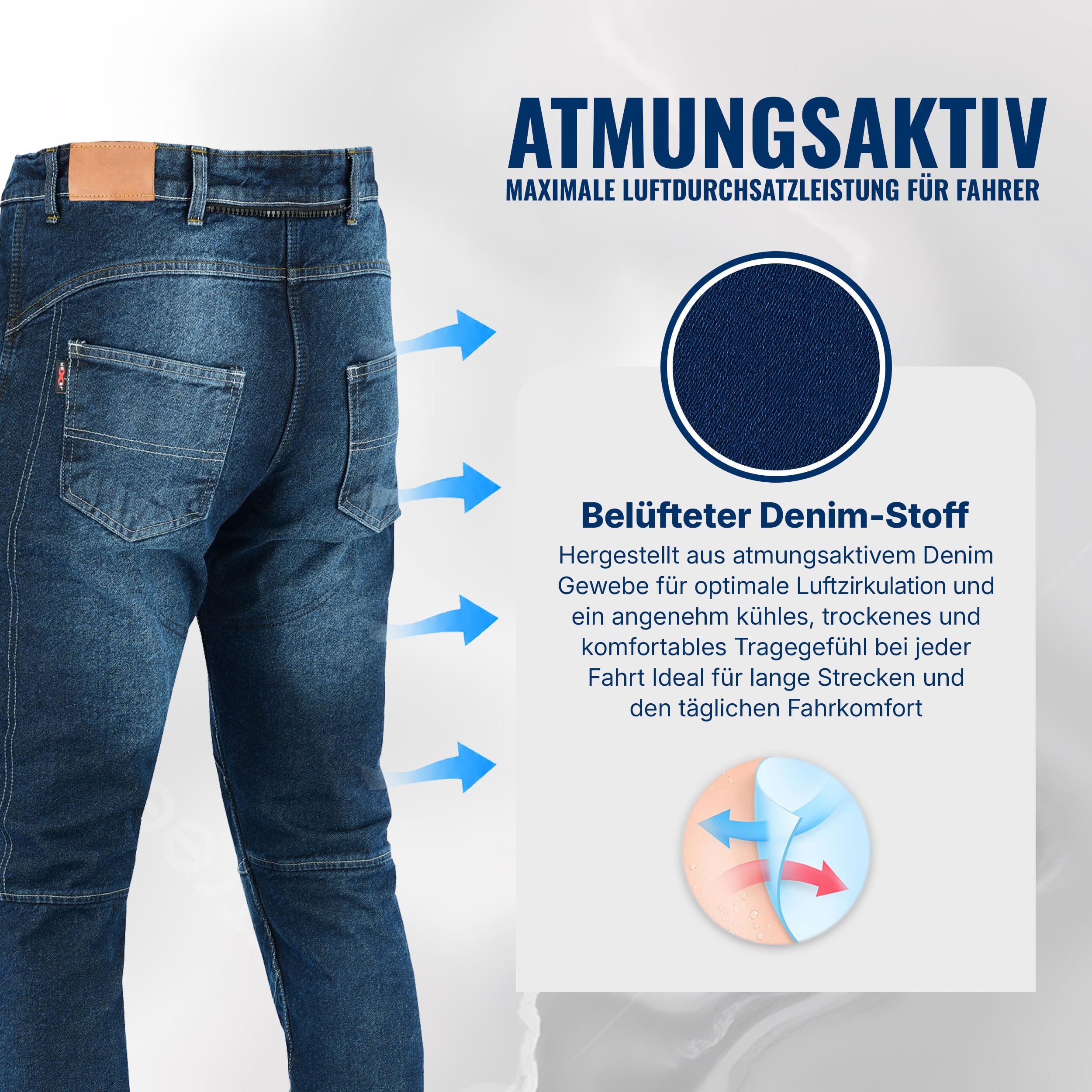 Herren-Motorradjeans aus Aramidfaser mit 4 Arten von Schutzausrüstung, Motorradhose für Motorradrennfahrer, Reithose