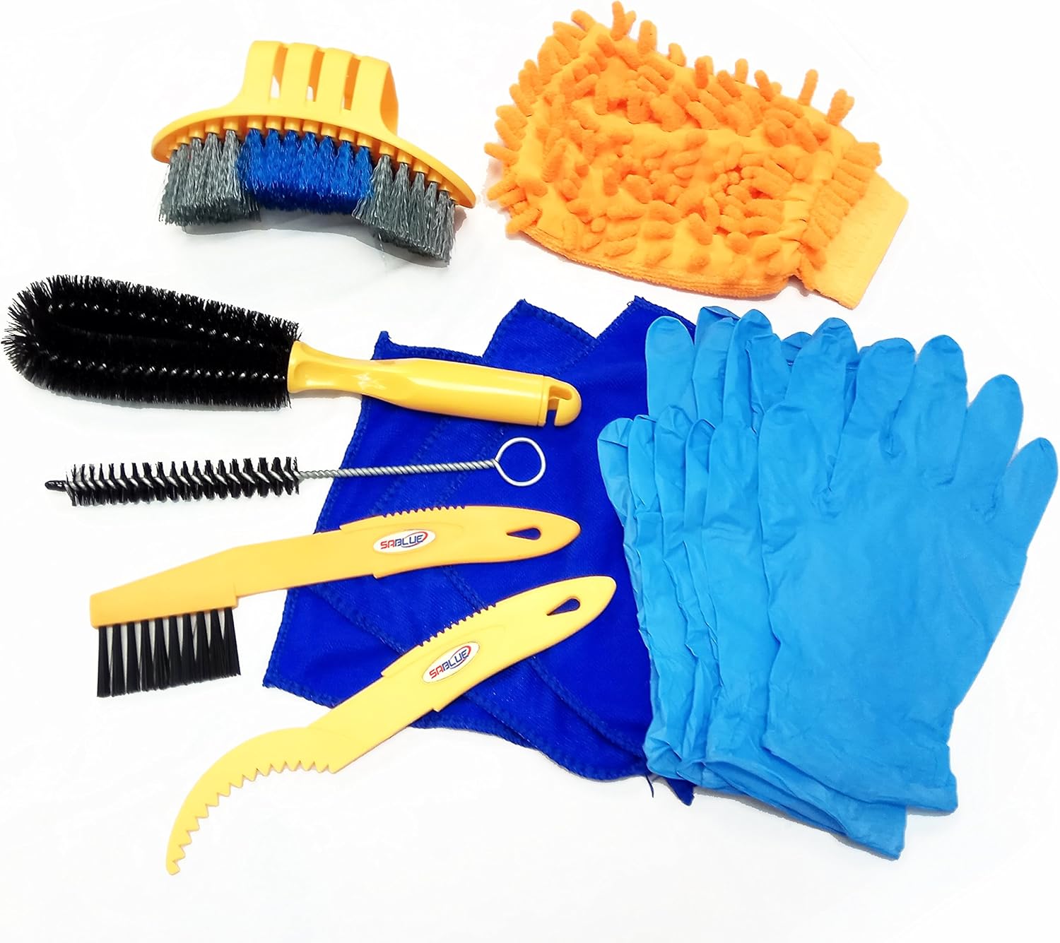 SABLUE Bicycle Cleaning Tool Kits Bike Cleaner Set Tire Wheel Brush Chain Wash