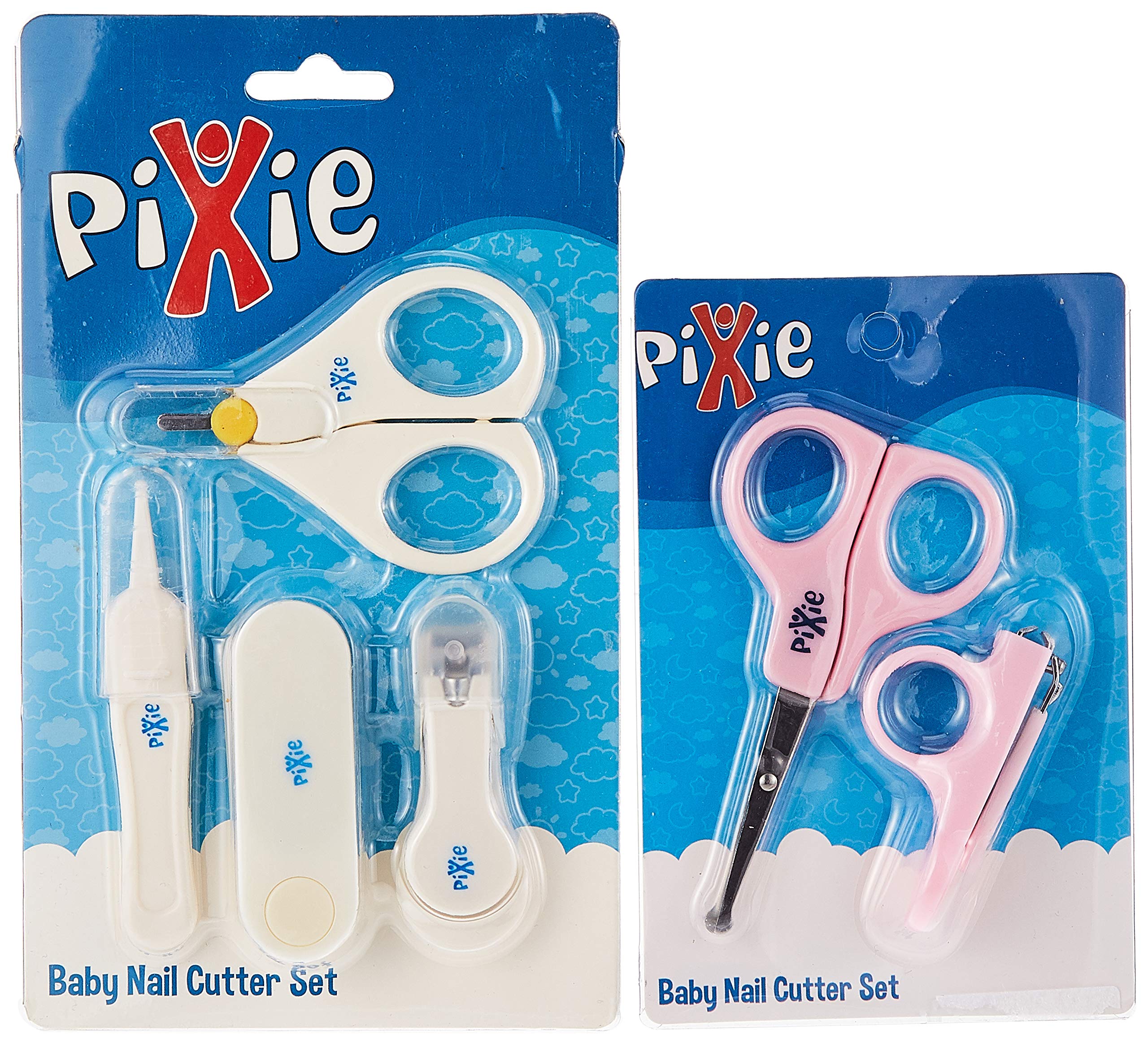 Pixie Baby Nail Cutter Set + & Scissors, Pink, Pack of 2