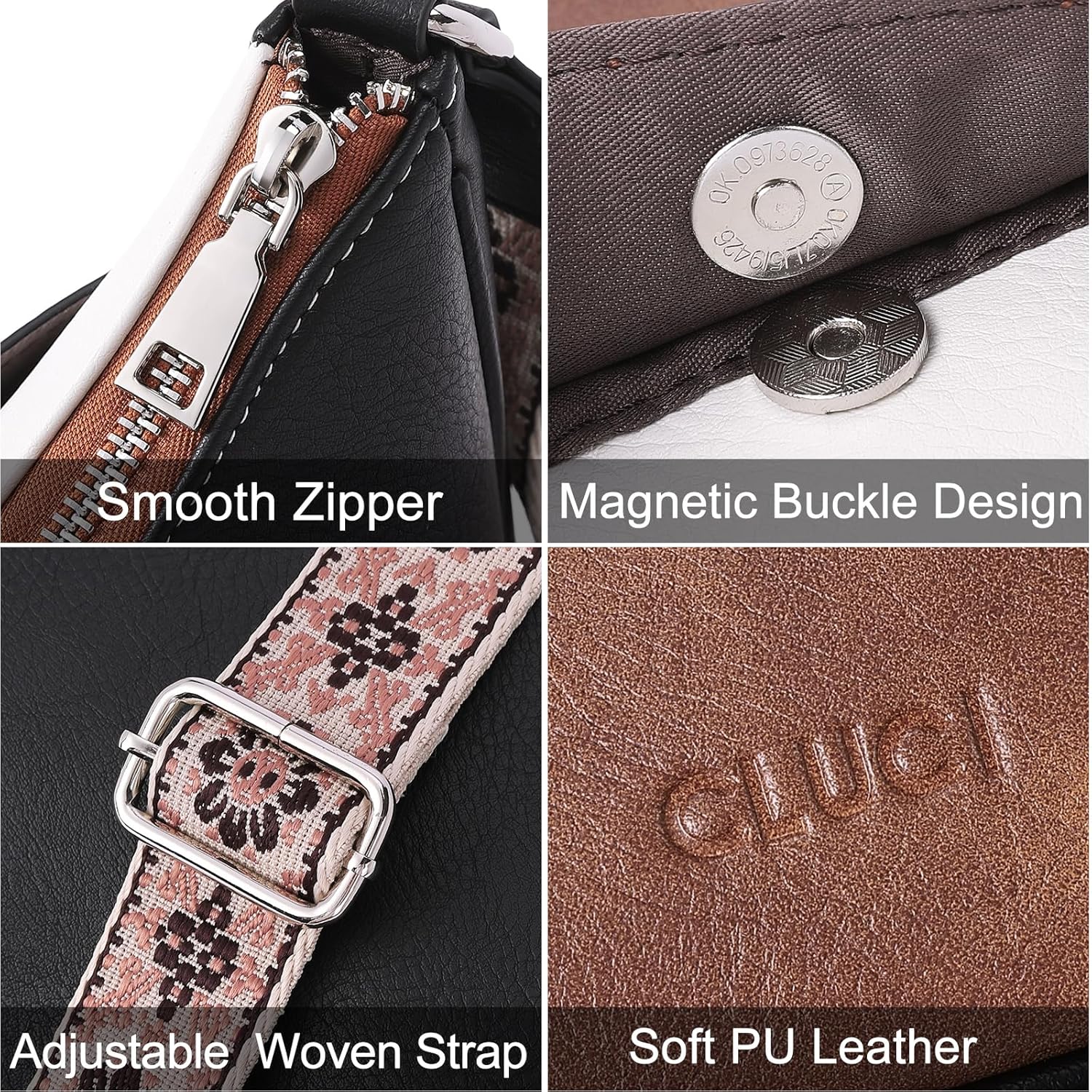 CLUCI Purses for Women Leather Crossbody Bags for Women Crossbody Purse Shoulder Bag for Women with Adjustable Strap - Image 5