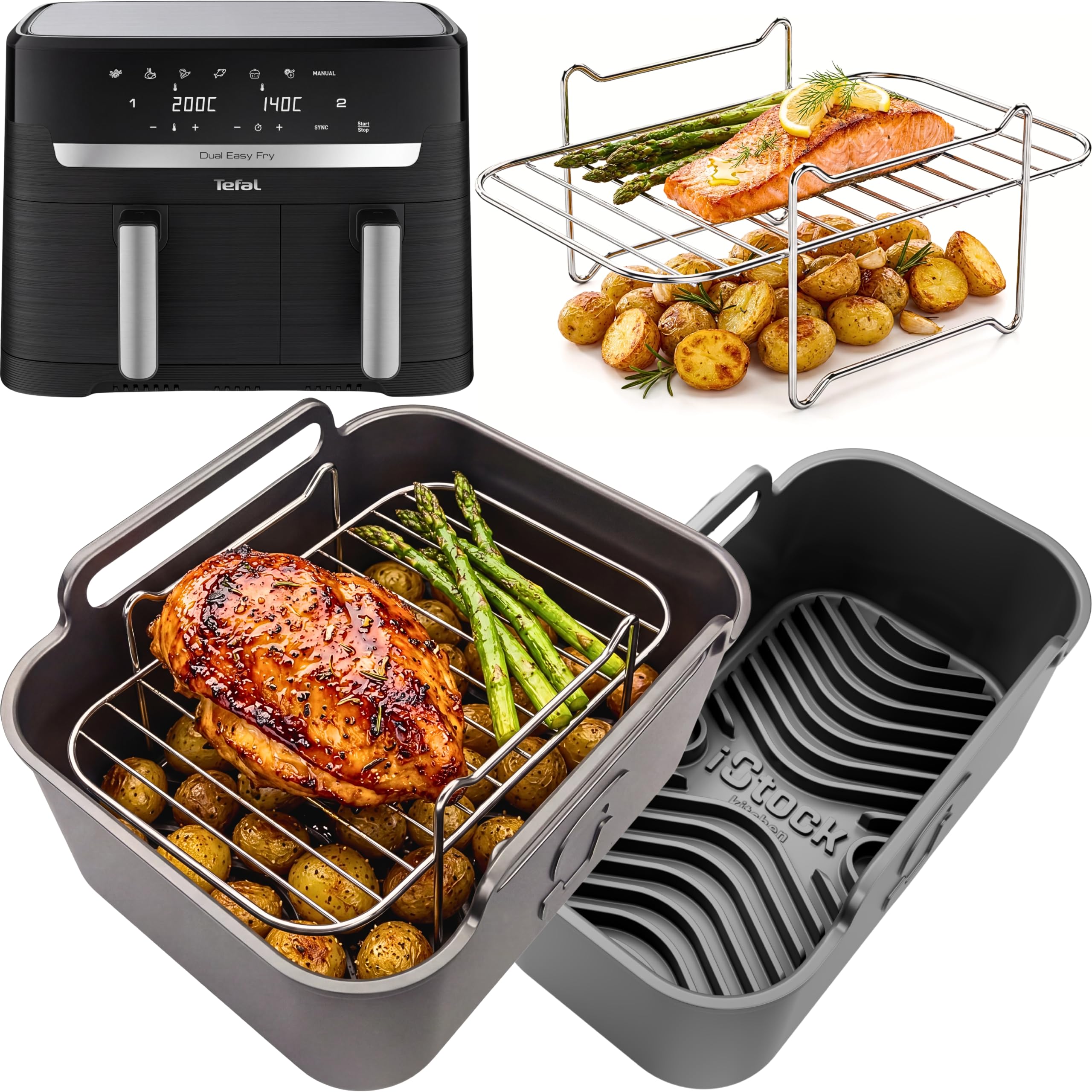 Airflow Pro™ for Tefal Easy Fry Dual 8.3L Accessories | Liners & Racks