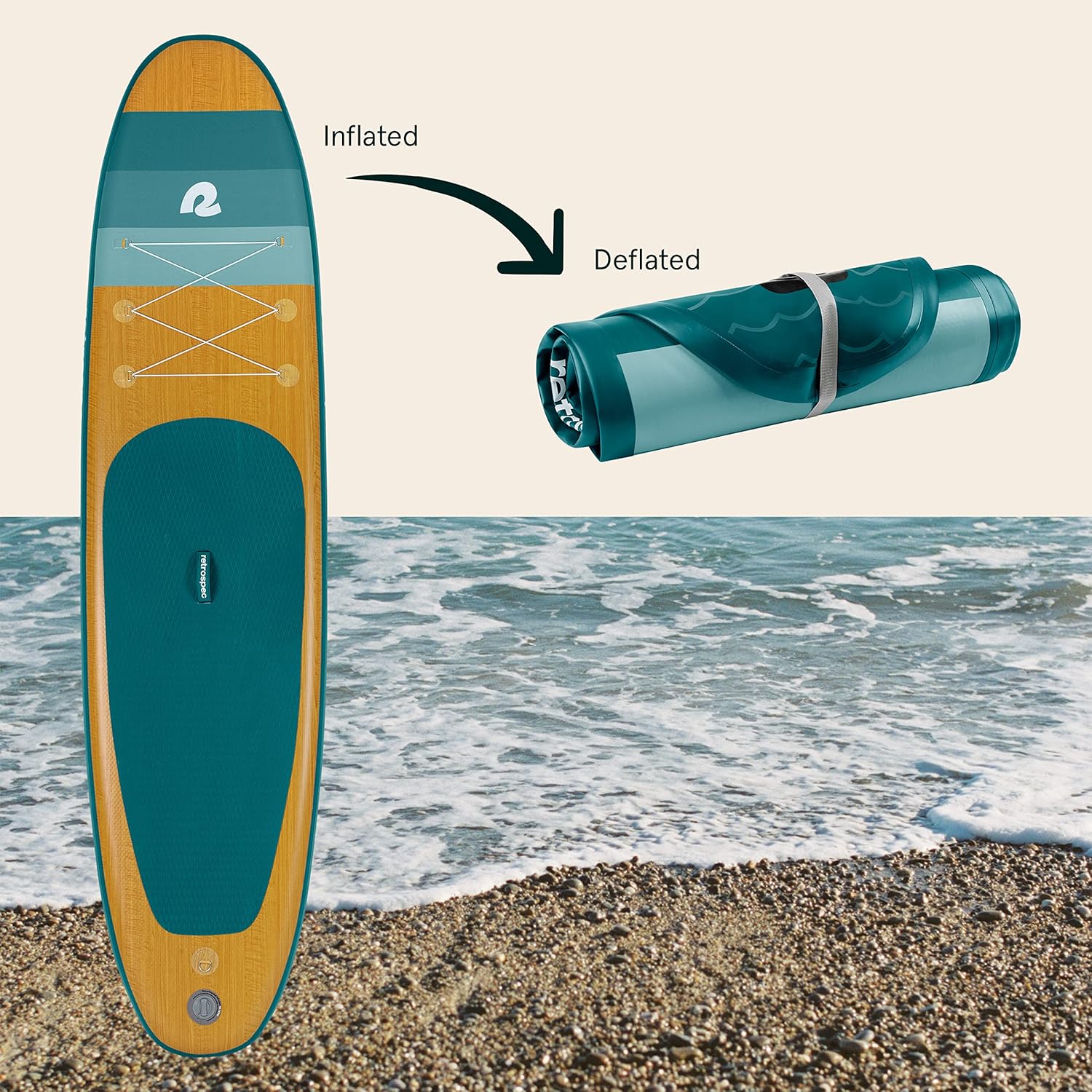 Retrospec Weekender Plus 10' Inflatable Stand Up Paddleboard Double Layer PVC iSUP Bundle w/Carrying case, 3 Piece Adjustable Aluminum Paddle, 3 Removable fins, Pump, and Cell Phone case : Everything Else