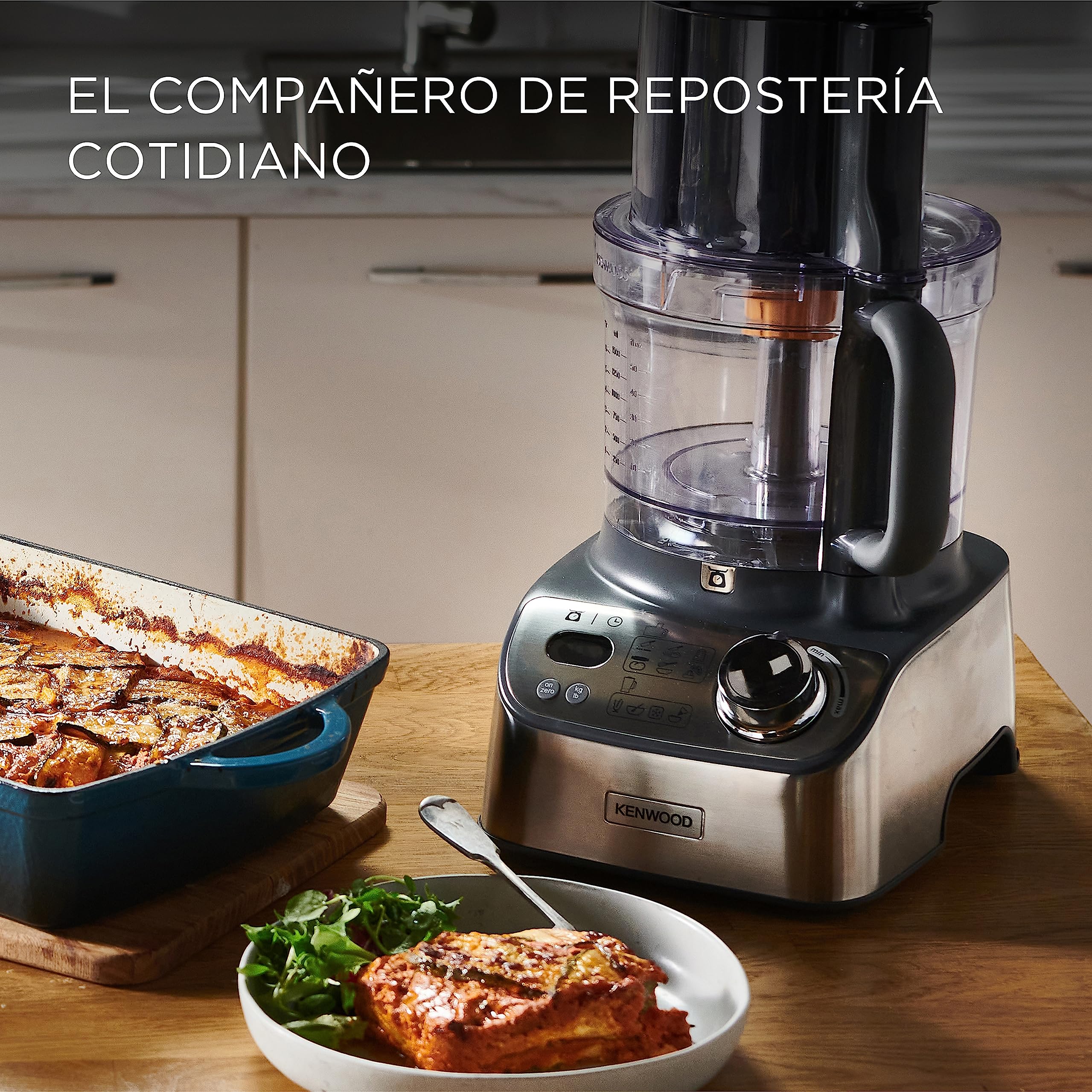 Kenwood MultiPro XL Weigh+ FDM72.990SS - Robot de cocina compacto con báscula y temporizador integrados, ExpressDice, depósito de trabajo de 3 l, velocidad variable, compartimento de llenado XL, 1000