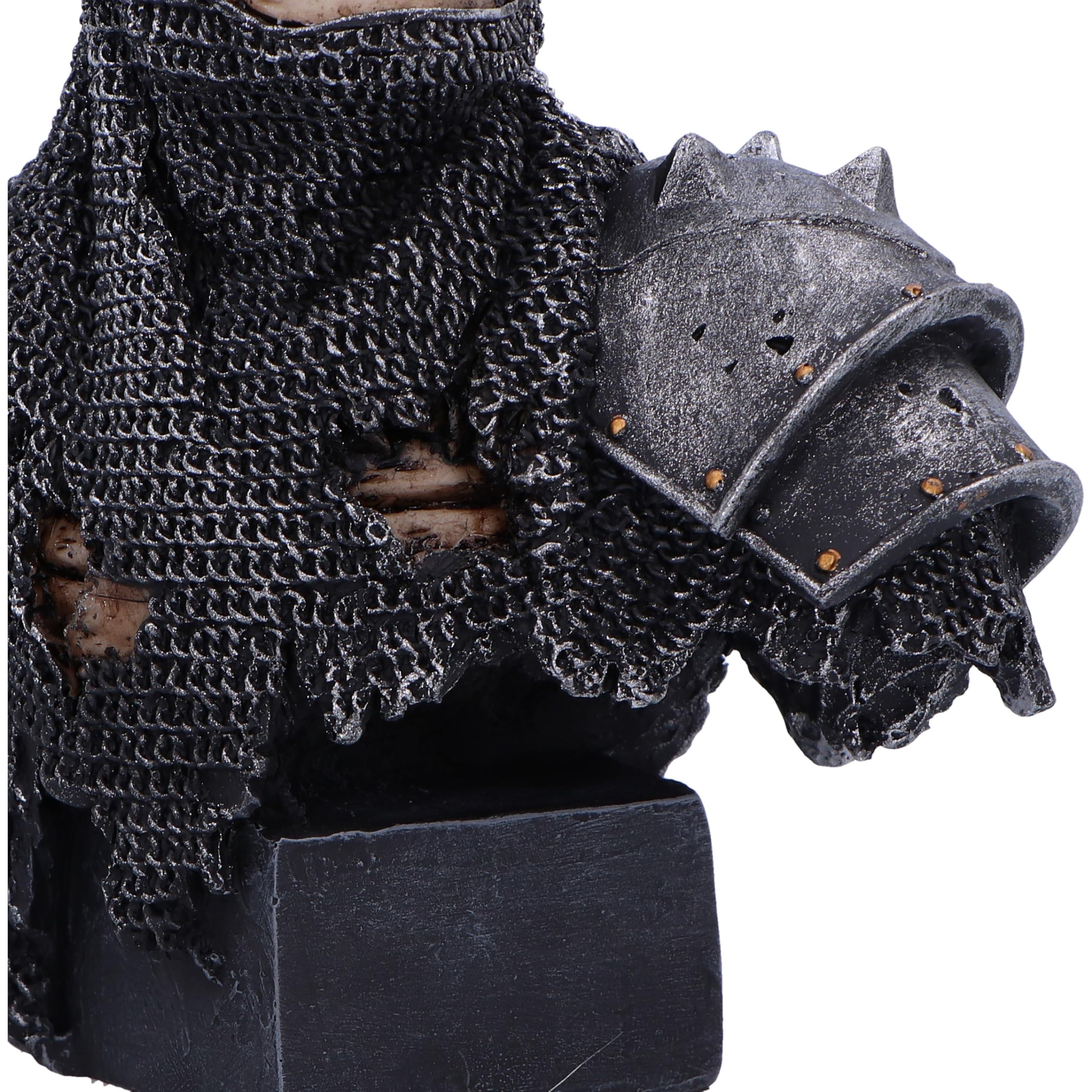 Nemesis Now Into The Knight Buste de Chevalier 19 cm, en résine, Argent, Buste de Chevalier Squelette, Buste médiéval, Statue d'histoire médiévale, coulée dans la Meilleure résine, Peinte à la Main