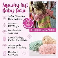 Vista 2 de Cotton to The Core Cotton Yarn for Crocheting, 6-Pack (852 Yds / 300G), Free Patterns, Beginners Friendly - Soft Baby Yarn for Knitting - 3 DK Light