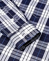 Vista 5 de Alimens & Gentle - Camisas a cuadros con botones para hombre, camisas de vestir de manga larga, de algodón, corte estándar