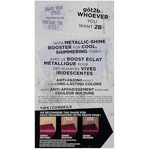 Vista 46 de Got2b Metallics - Tinte permanente para el cabello, color rosado Sakura M84 Rosa (Sakura Pink)