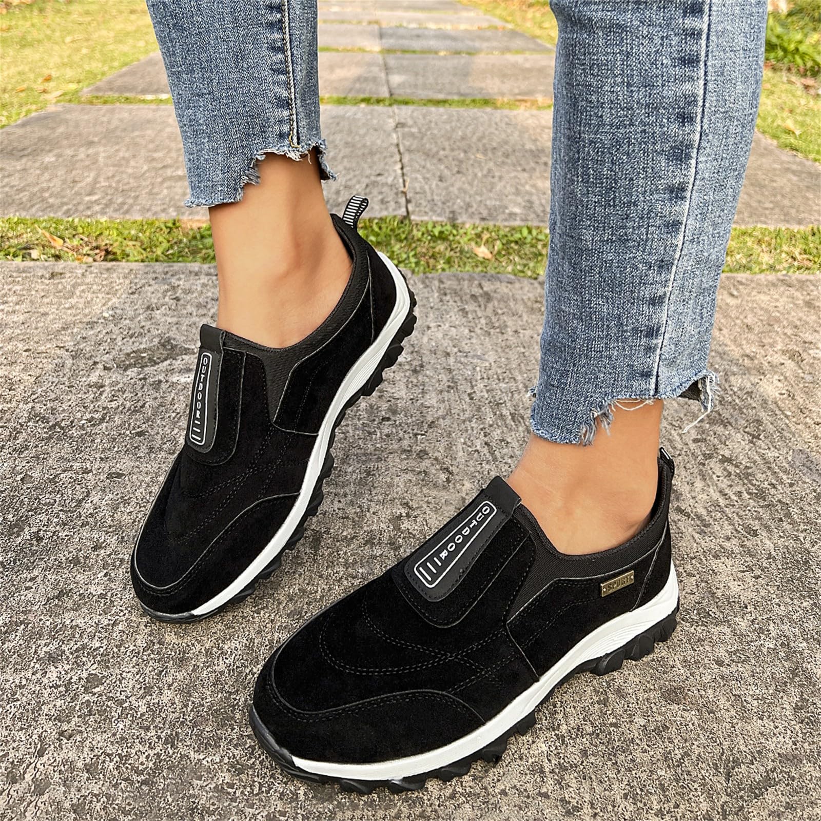 Bergschuhe Herren Wanderschuhe Solide Atmungsaktiv Slip On Bequeme
