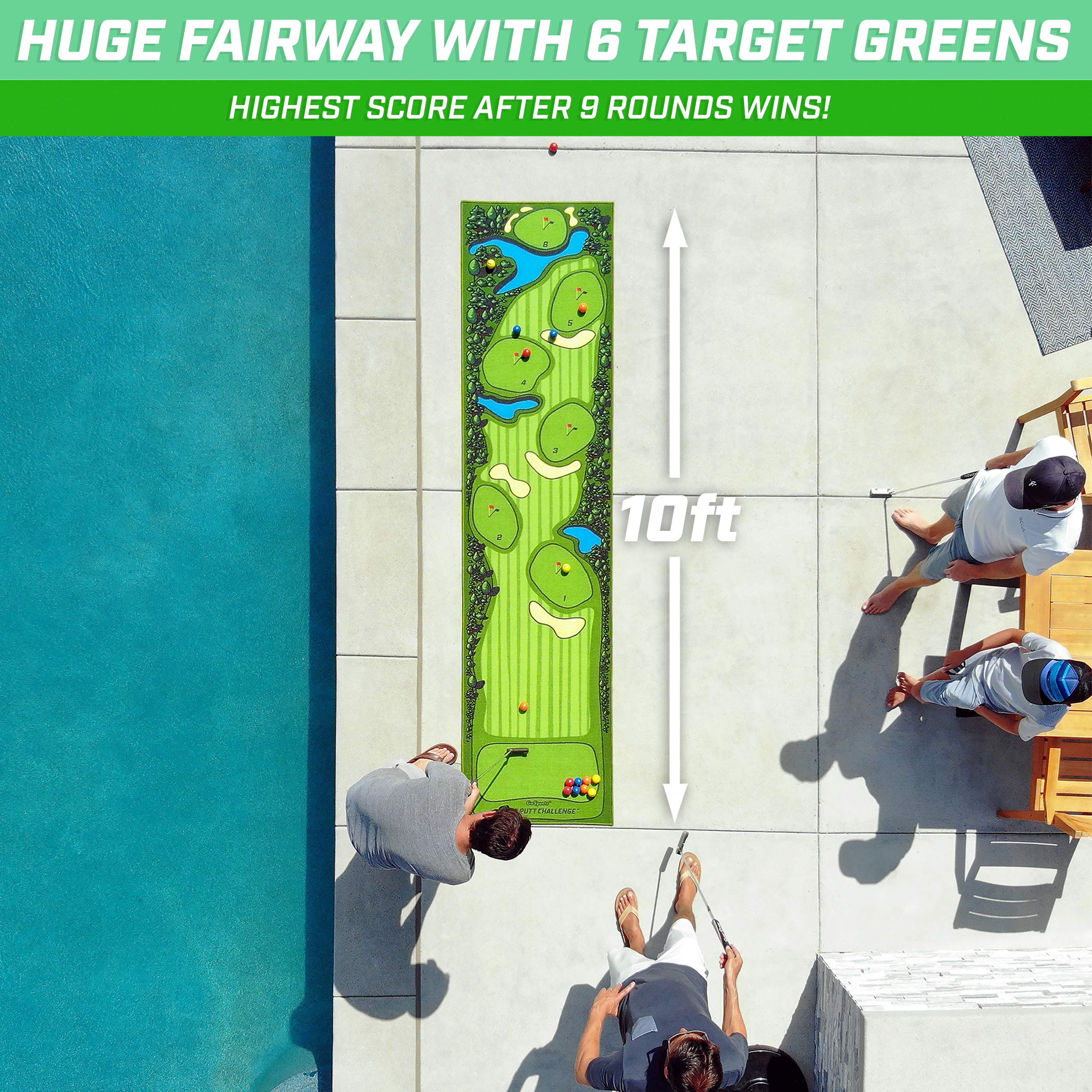 GoSports Pure Putt Challenge Putting Games Huge 10ft Putting Green