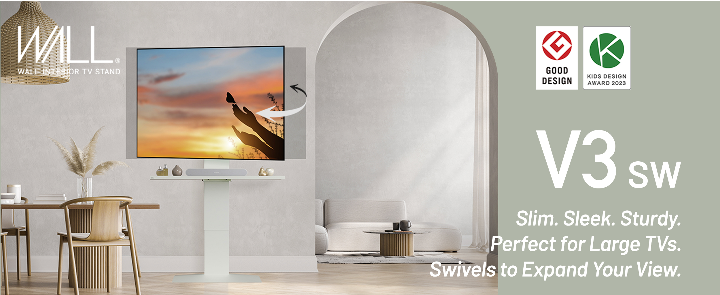 Amazon.com: WALL V3SW High Type, Sleek Ultra-Thin Tall TV Stand