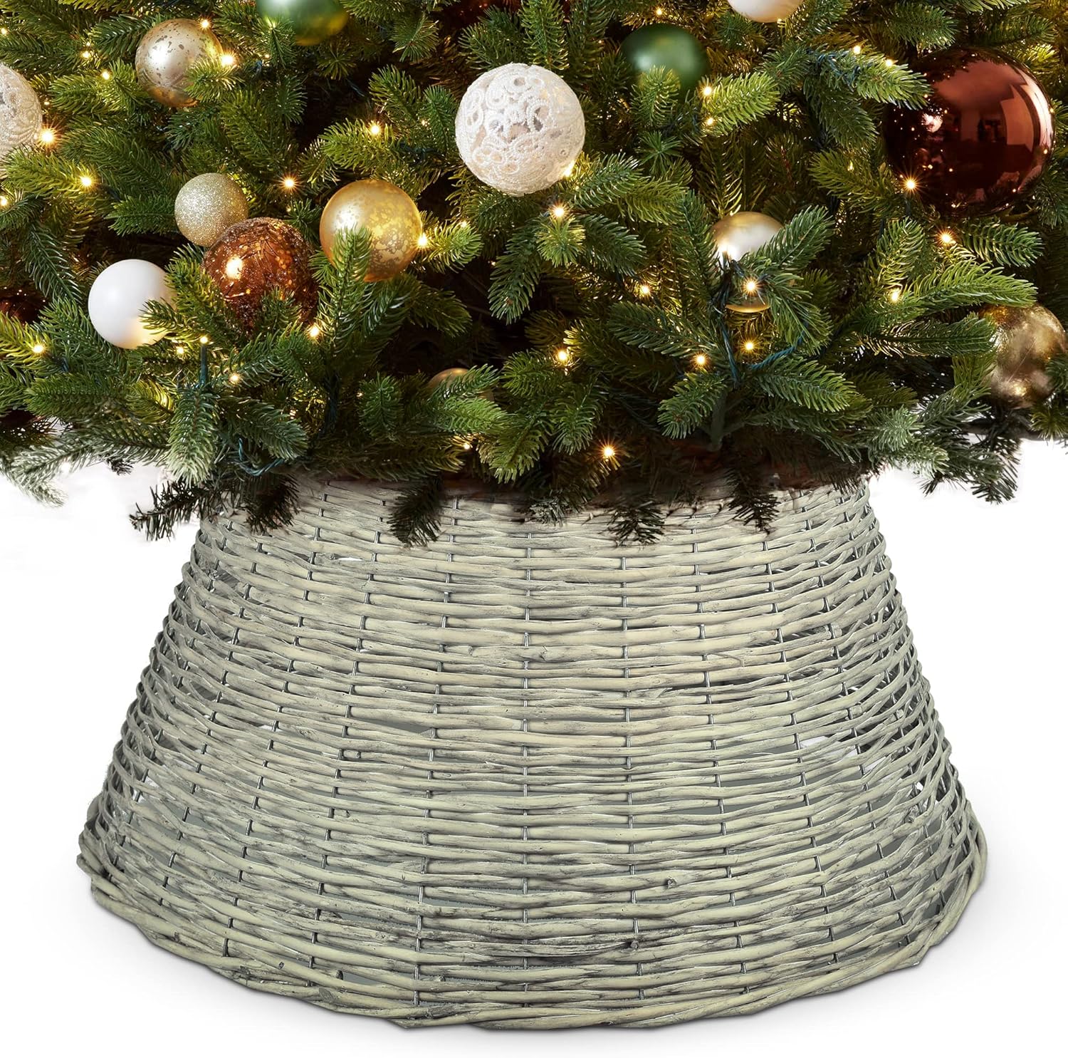 ASAB Christmas Tree Skirt Wicker Xmas Willow Tree Skirt Christmas