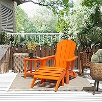 Vista 34 de WestinTrends Malibu - Silla de salón para exteriores, juego de 2 sillas Adirondack con otomana, sillas plegables de madera de polietileno para todo