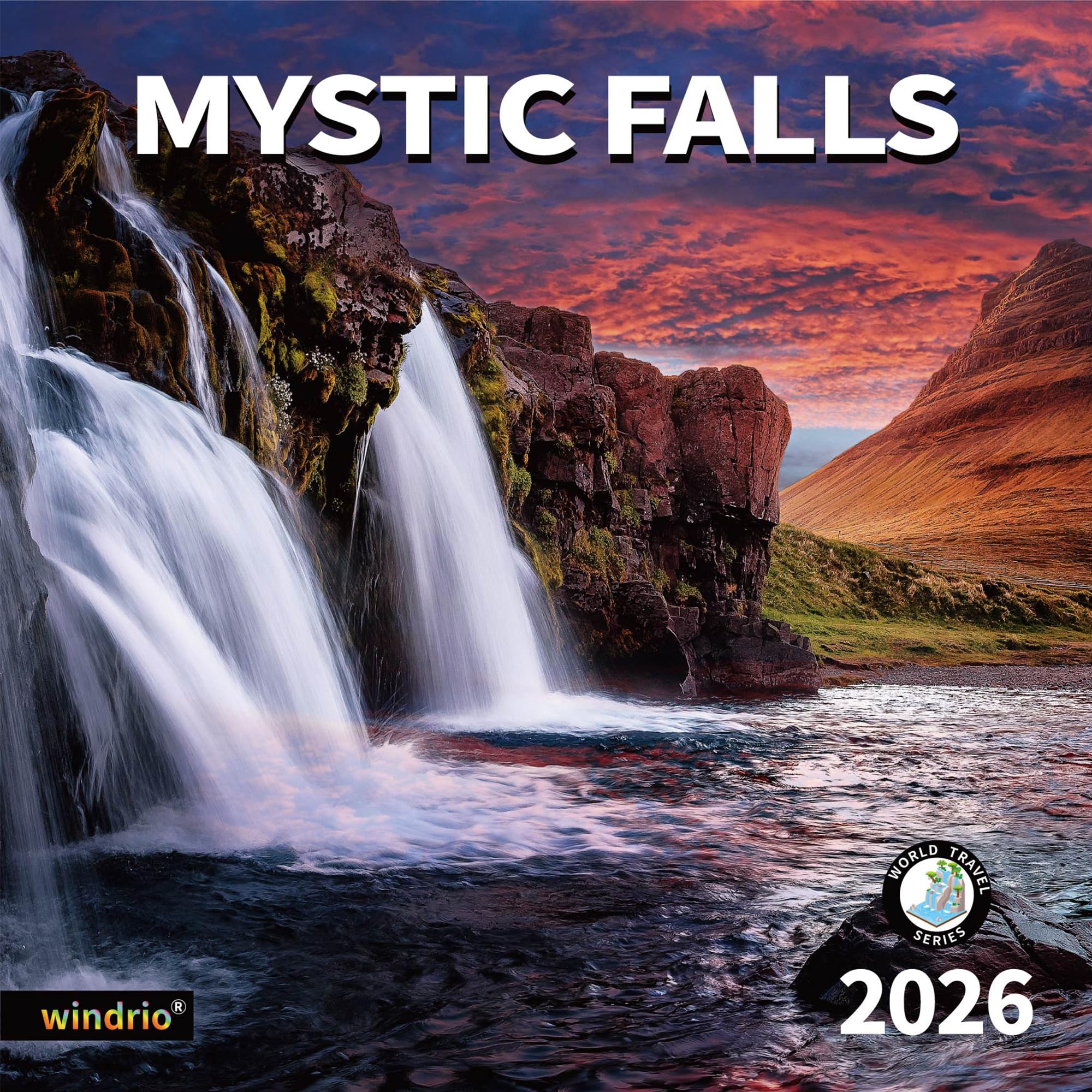 2026 Wall Calendar,Calendar 2026, July 2025 - December 2026, Wall Calendar Mystic Falls, 12" x 24" Opened,Full Page Months Thick & Sturdy Paper for