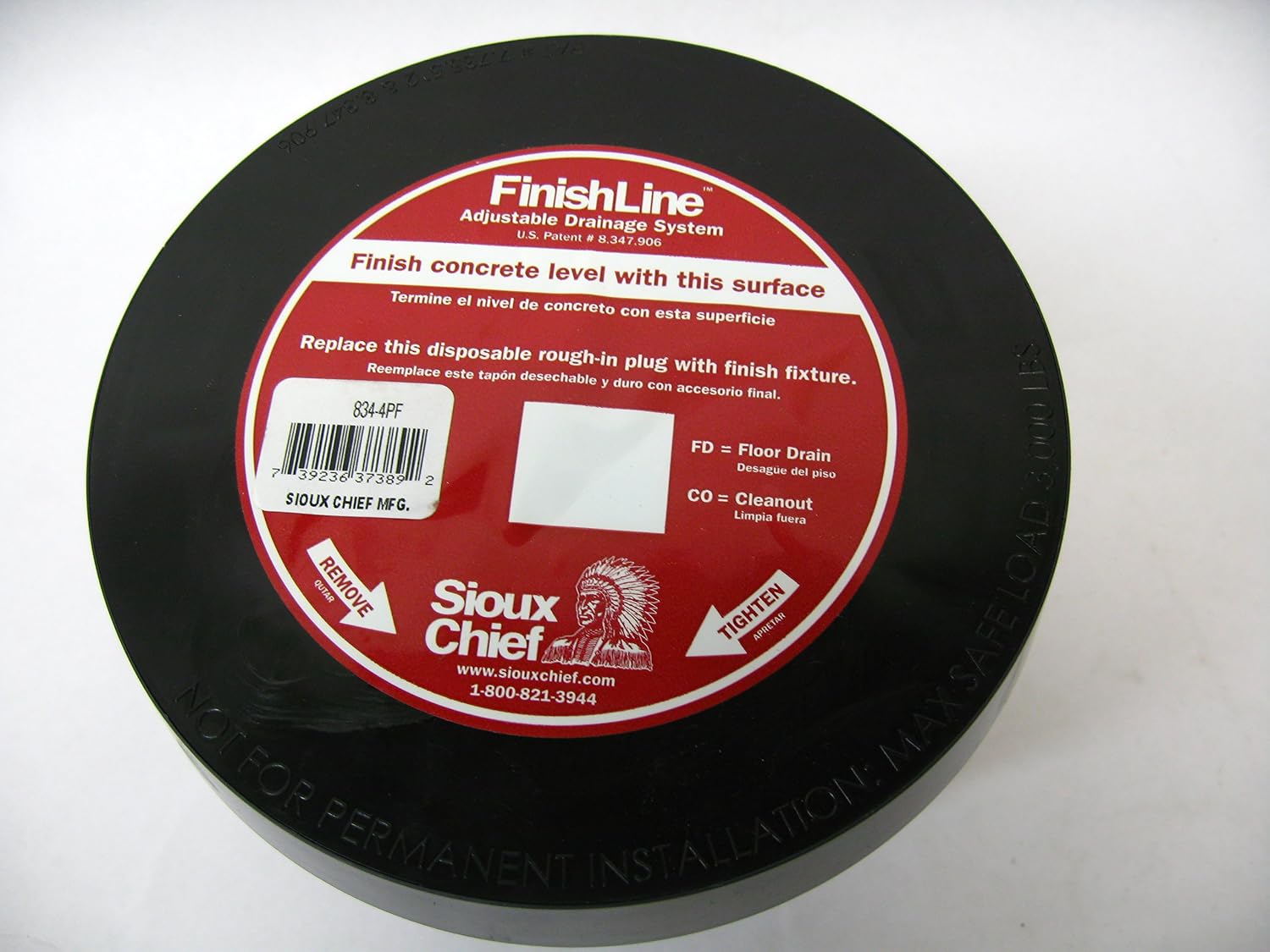 Sioux Chief 834-4PF 4 Inch PVC40 Adjustable Base Adapter Cleanout With 3 1/2 Inch Cleanout Plugs, Coring Sleeve and Head Adapter
