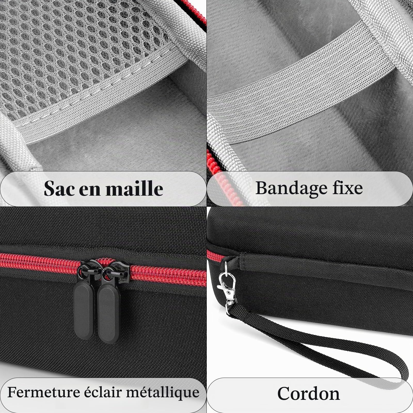 Linkidea Sac de Rasoir Universel à Coque Rigide, étui de Rasoir électrique à Double Fermeture éclair pour Hommes, Rangement d'accessoires de Rasage électrique pour Le Quotidien et Les Voyages