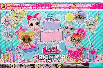 L.O.L. Surprise! Big Surprise Party 4 Dolls to Collect, + 40 Surprises, 5 Unboxing Experiences, Outfits, Sand, Gel, Shells, Plush, Party Confetti, Girls 4 Years and Up