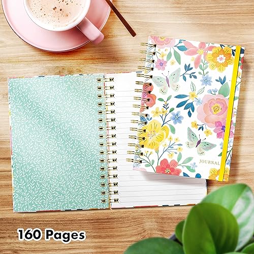 Miniatura 2 de Designer Greetings, Designer Papers - Diario de tapa flexible con banda elástica, floral, 320 páginas (6 x 8.25 pulgadas), suministros de regreso a