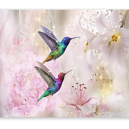 Papier Peint Fleurs Murando PREMIUM - 450x315cm - 9 Lés - Intissé Allemand - Violet/gris