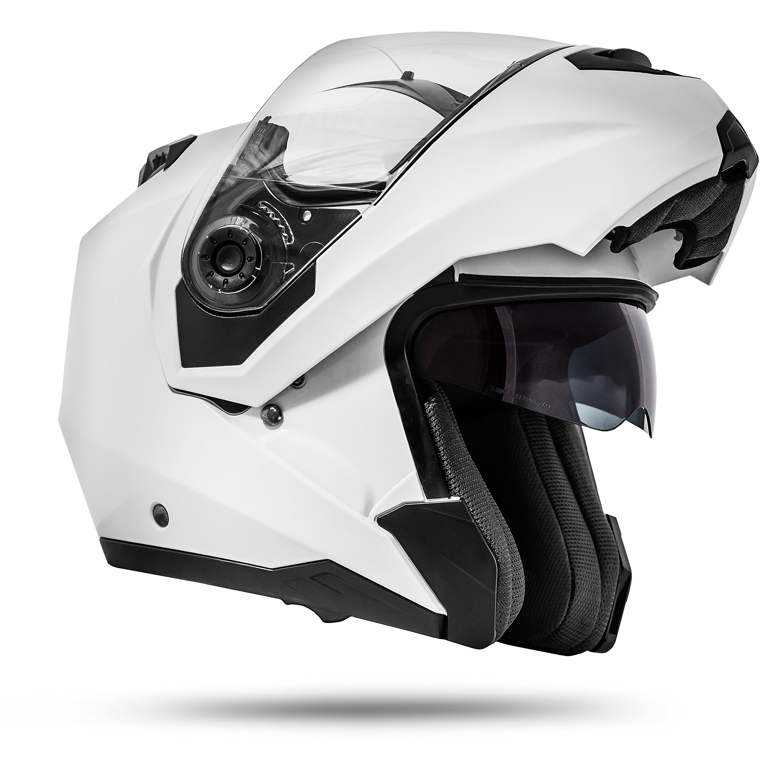 Montreal Weiß Größe L 59-60cm Klapphelm mit Doppelvisier System und der neusten Sicherheitsnorm ECE 2205