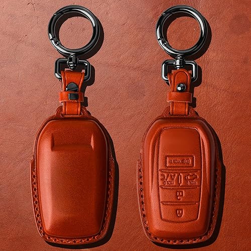 Miniatura 8 de Tukellen Funda de cuero para llavero Toyota con llavero compatible con Land Cruiser 2019-2022, Venza 2021-2022, RAV4 Prime, Hilux, Fortuner, Tundra
