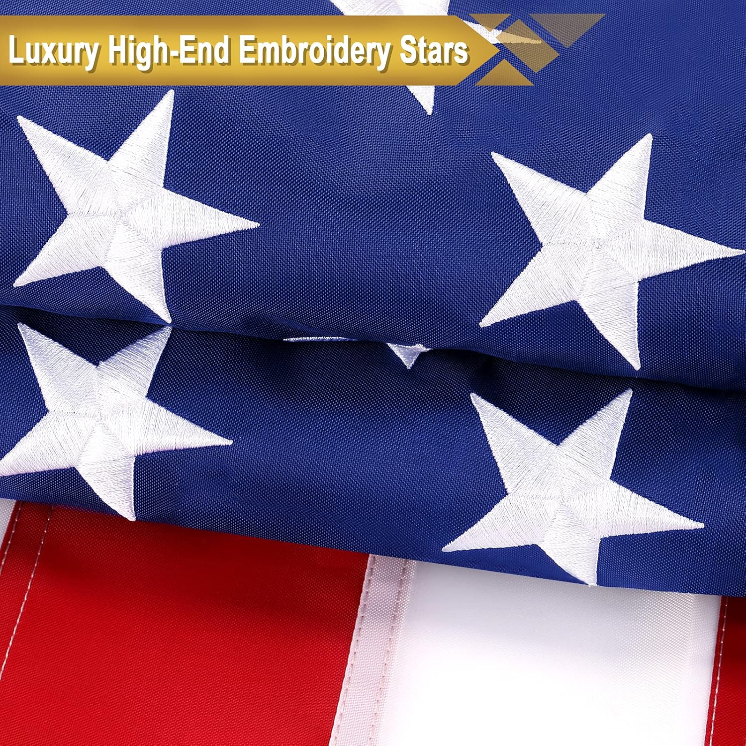 American Flag 4x6 FT, US Flag 4x6 Heavy Duty Outdoor, TearProof USA Banner with Embroidered Stars, Sewn Stripes, Brass Grommets - Image 4