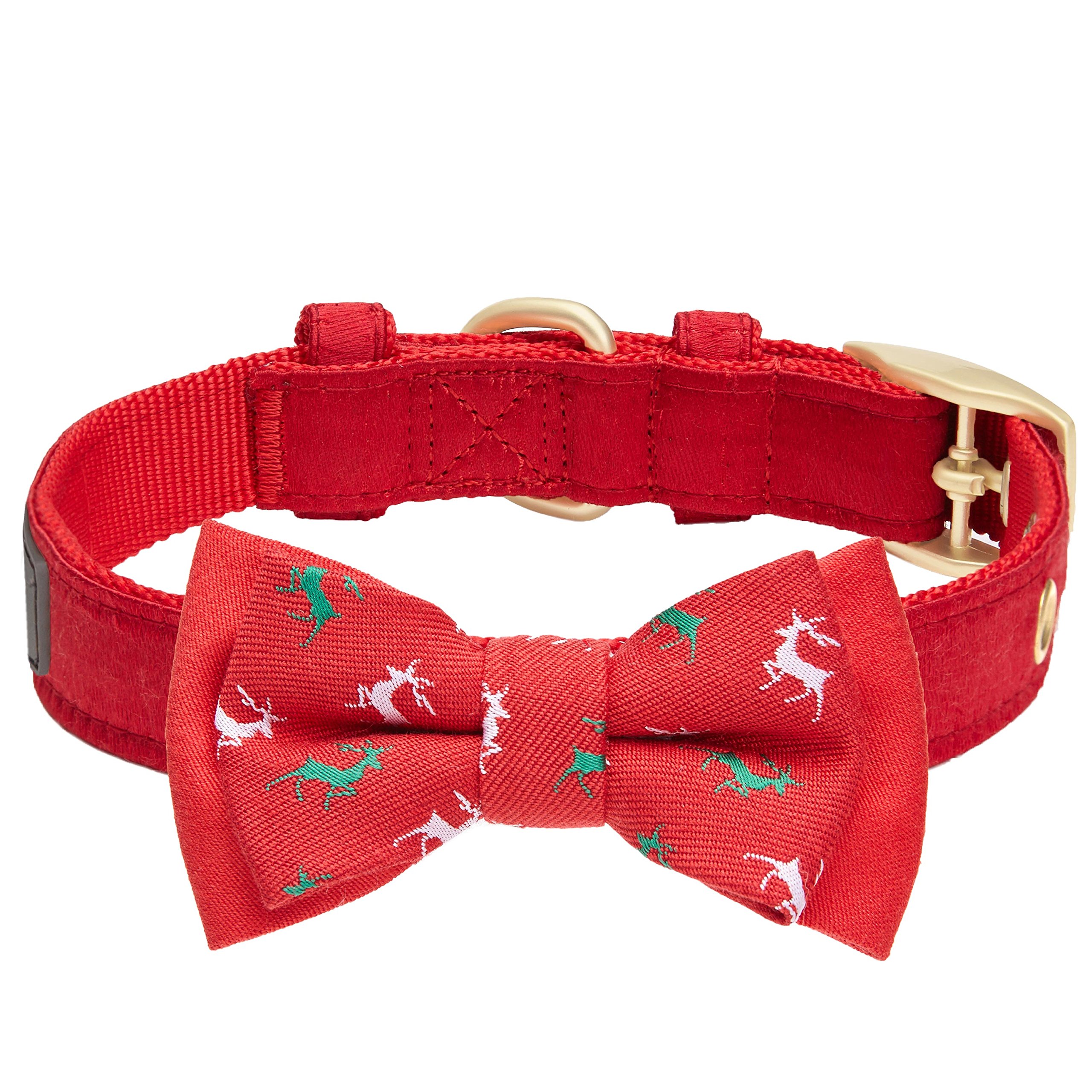 Collier pour chien de Noël à offrir en cadeau avec son nœud papillon amovible