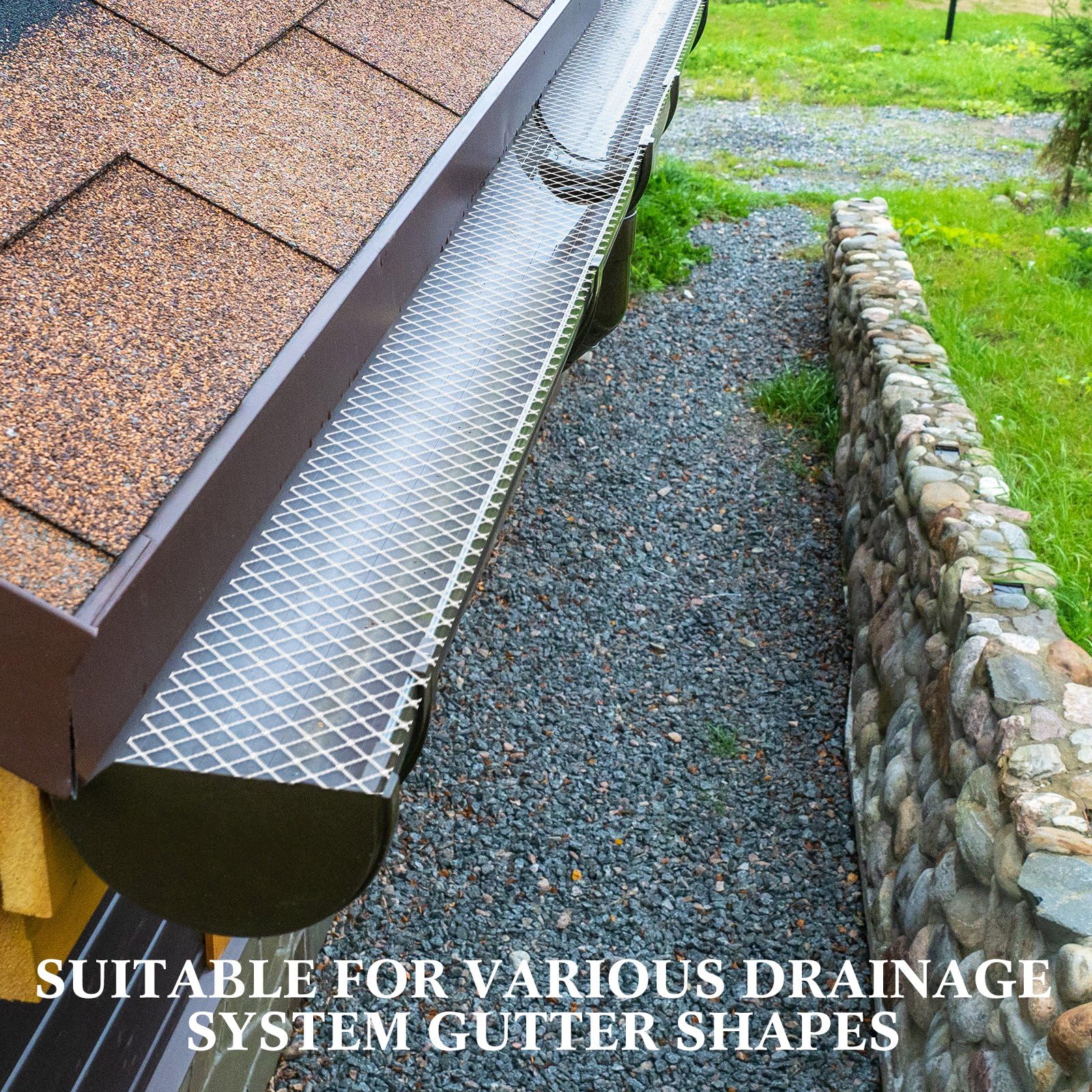 Tandefio 5 Inch X 60 Feet Gutter Guard – Aluminum Mesh Filter Cover With 20 Cable Ties & Anti-Scratch Gloves, DIY Leaf Protection For Gutters