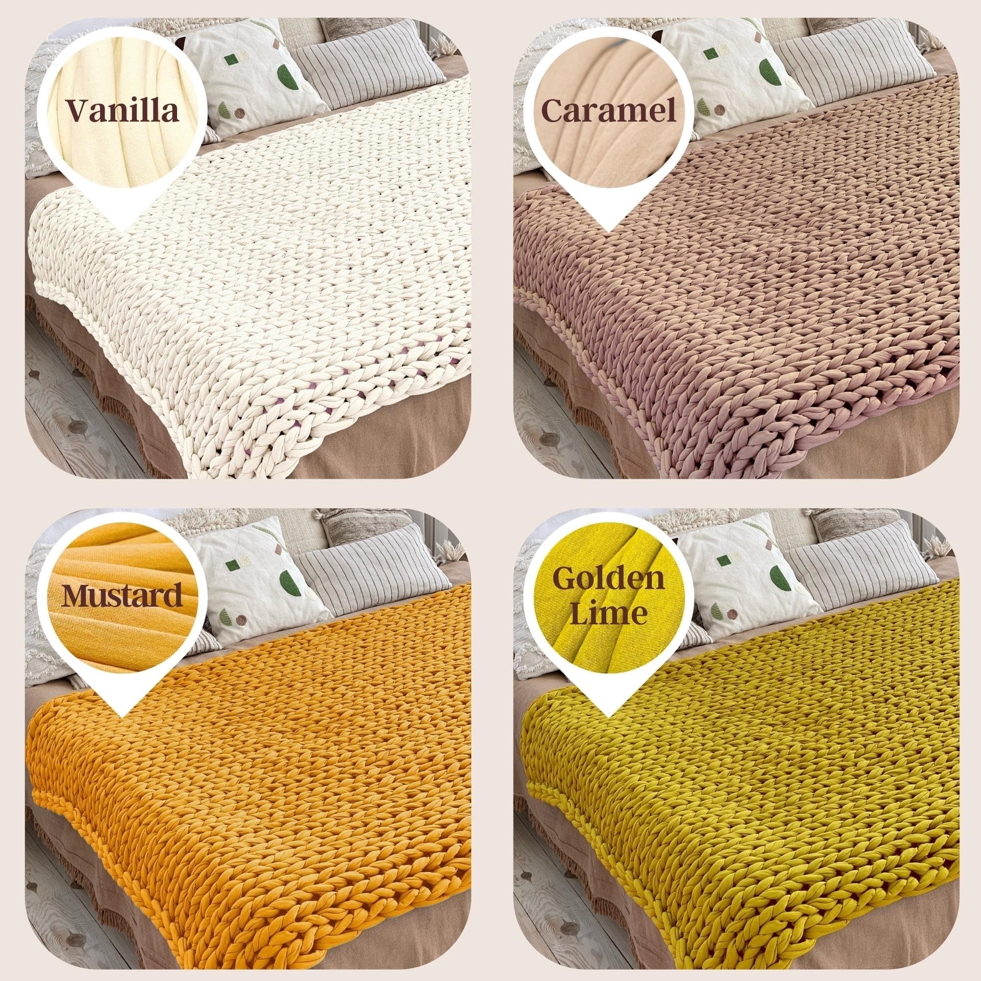 Arm Knitting Giant Yarn - Filato di cotone jumbo per magliette, 1,5 kg, per lavori fai da te, tessitura, progetti all'uncinetto, morbido tessuto ecologico, vaniglia
