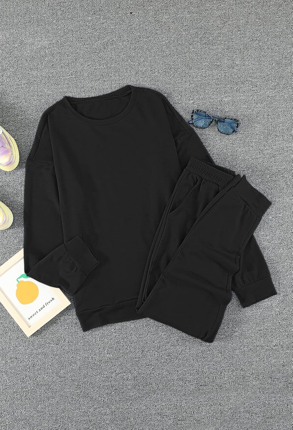 Fixmatti Women's 2 Piece Sweatsuit Long Sleeve Shirts Jogger Pant Set Tracksuit - Image 4